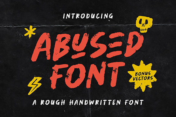 Abused: A Bold and Rough Textured Display Font for Web Design